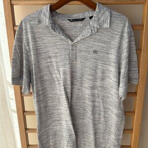 Travis Mathew Heathered Gray Polo Shirt